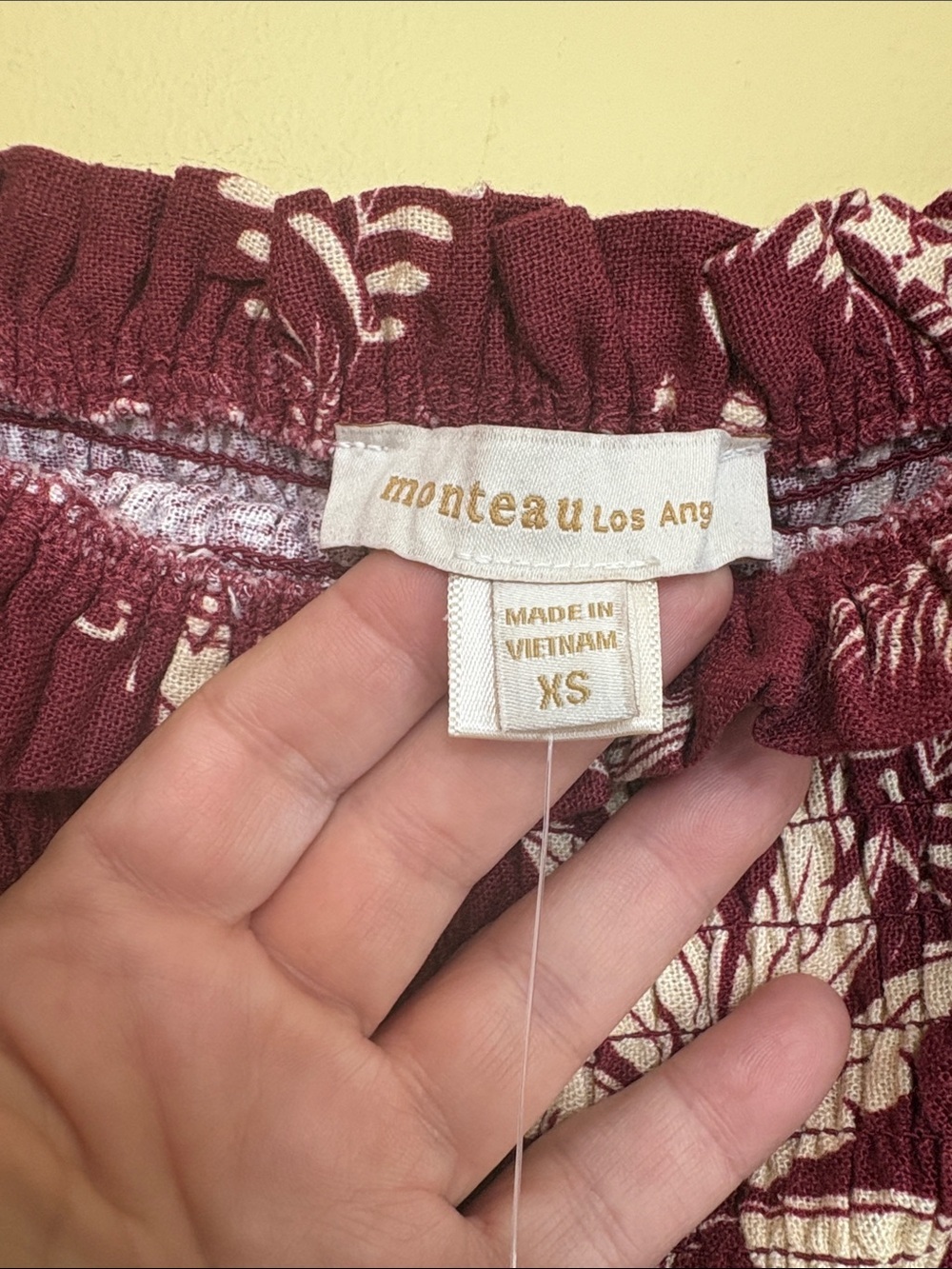Monteau Los Angeles | NWT Strapless ResortWear Linen Blend Smocked Maxi Dress XS - Picture 9 of 16